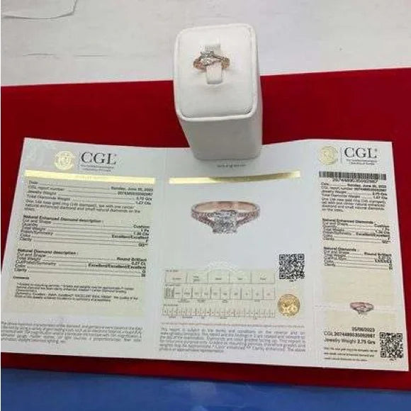 C.G.L certified 1.5 CTTW Natural Diamond Ring image 9