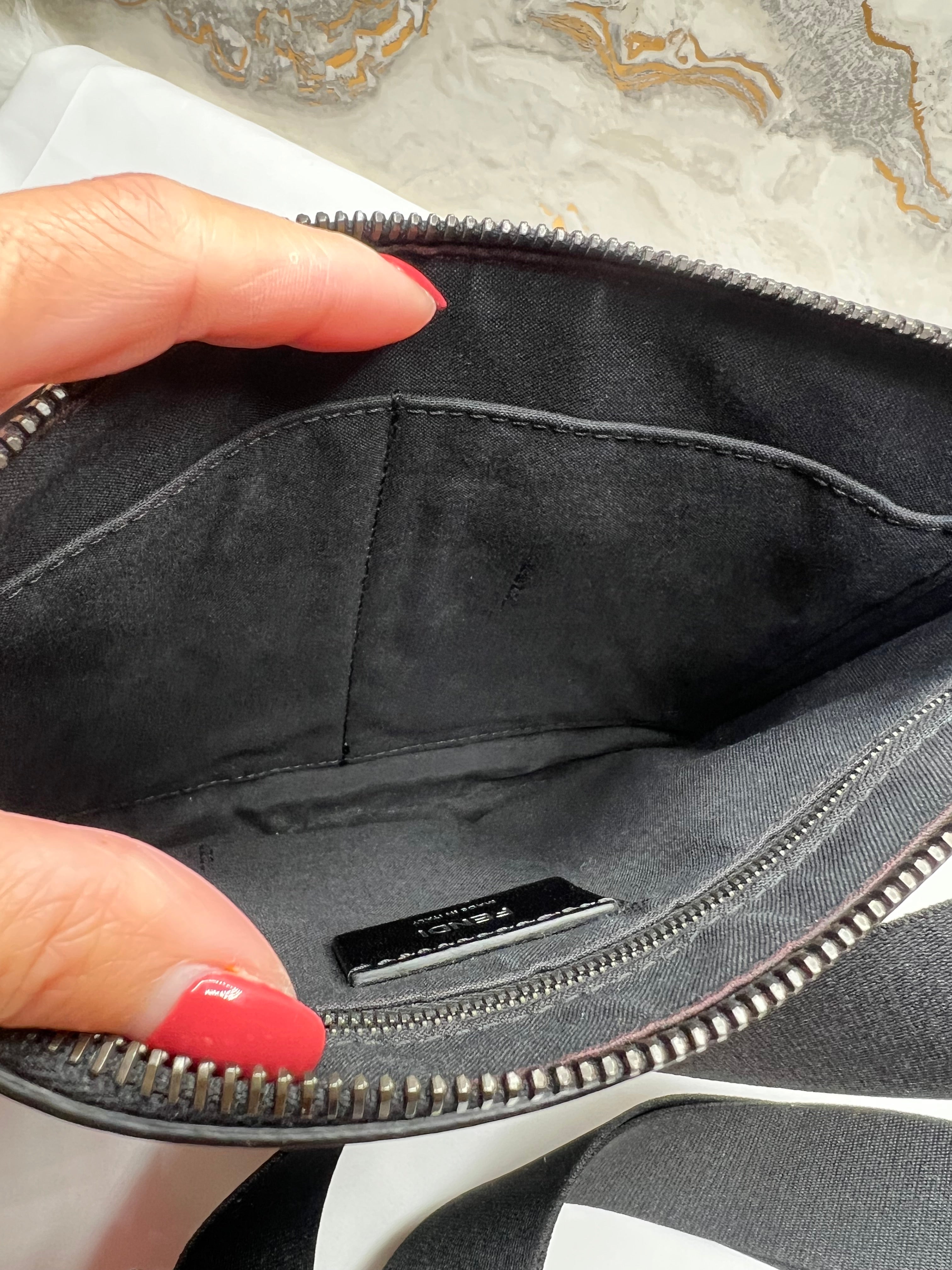 Fendi F Embossed Messenger Bag