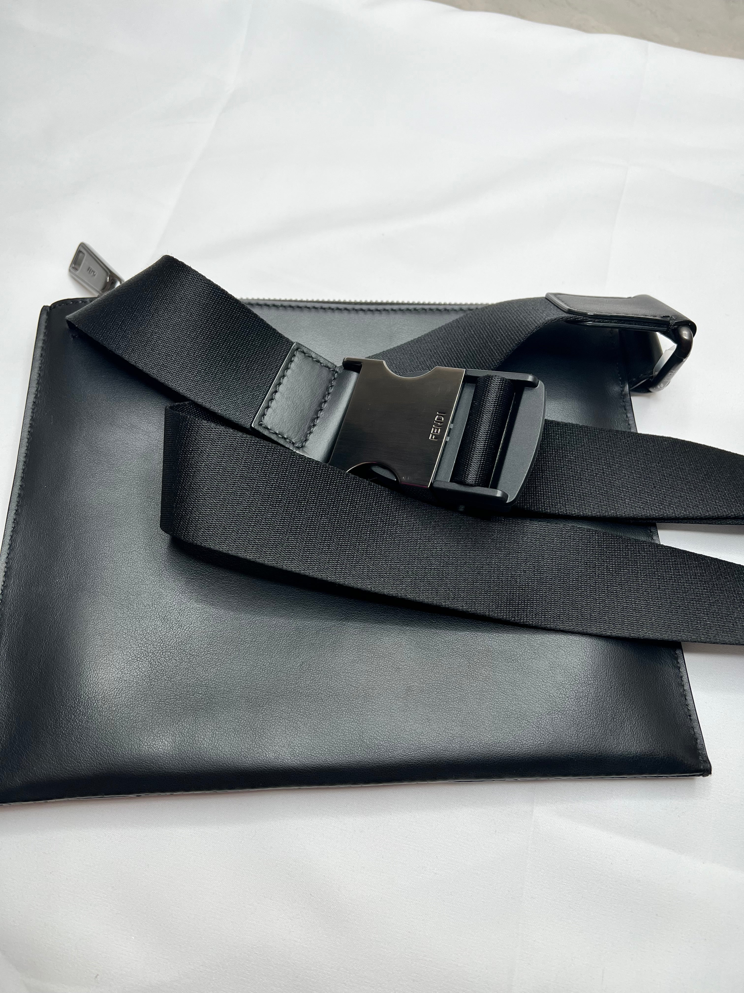 Fendi F Embossed Messenger Bag