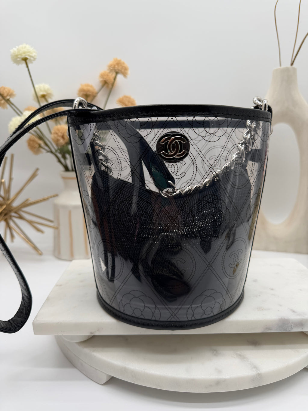 Chanel PVC Camellia Bucket Bag