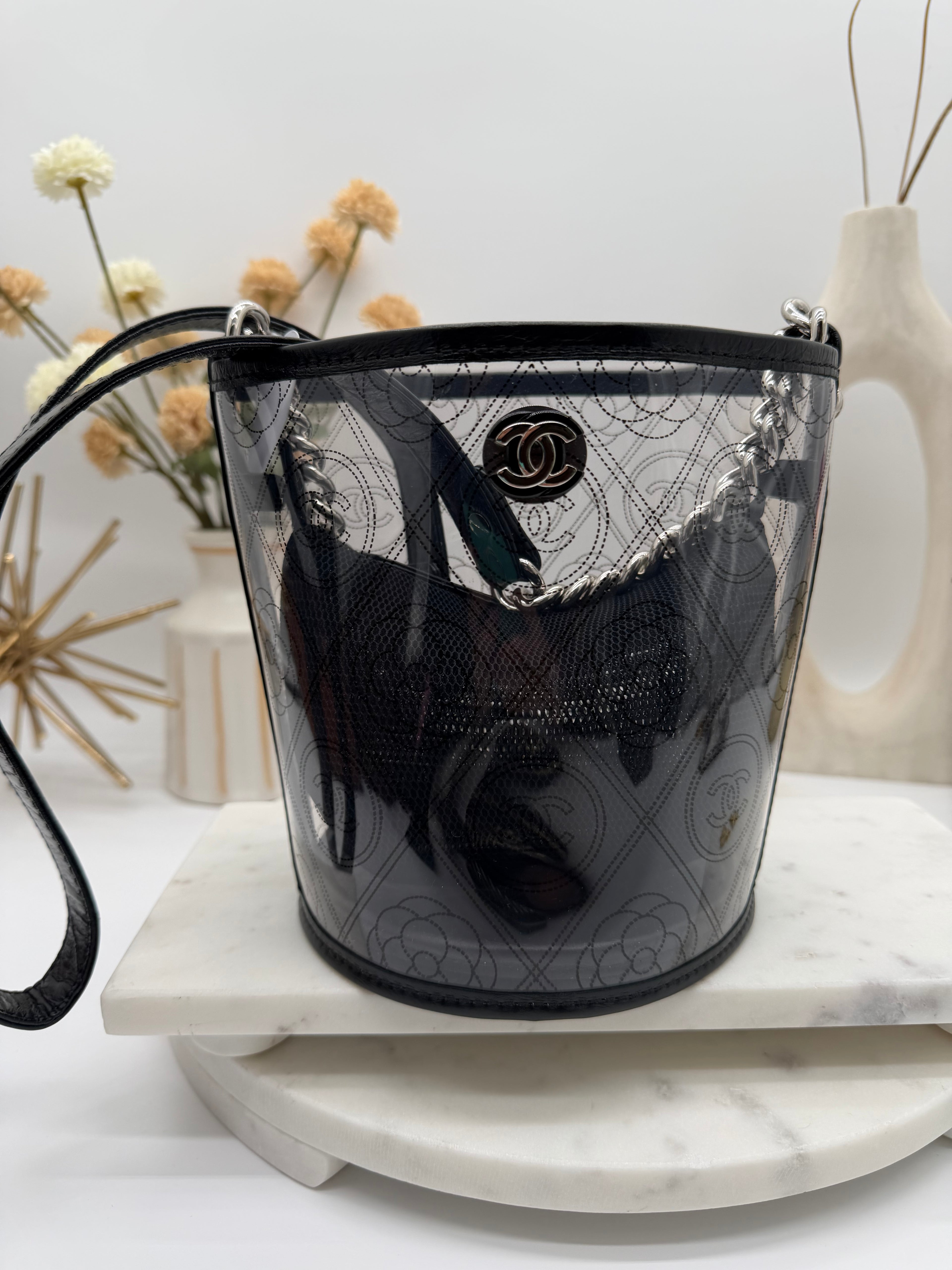 Chanel PVC Camellia Bucket Bag