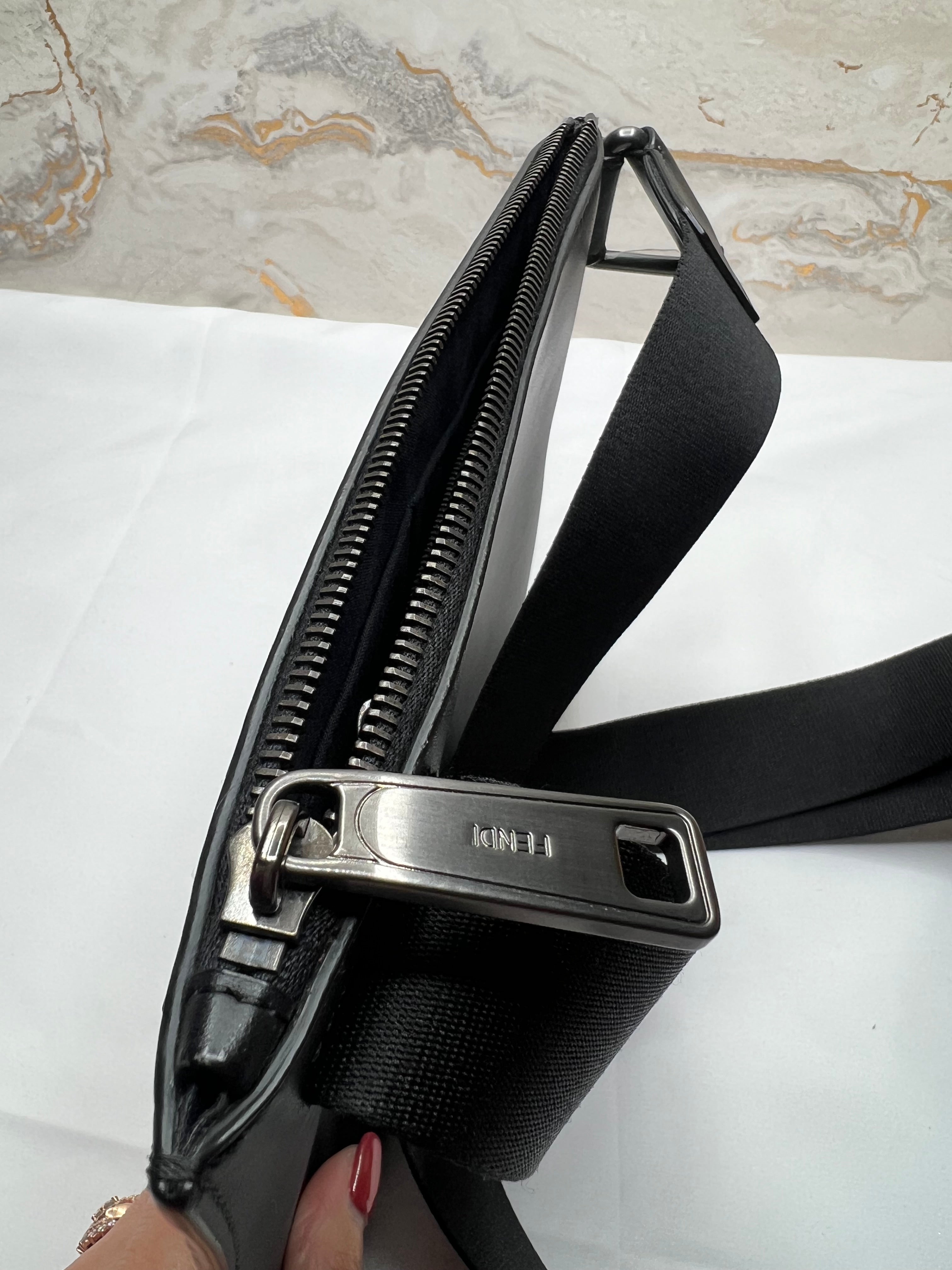 Fendi F Embossed Messenger Bag